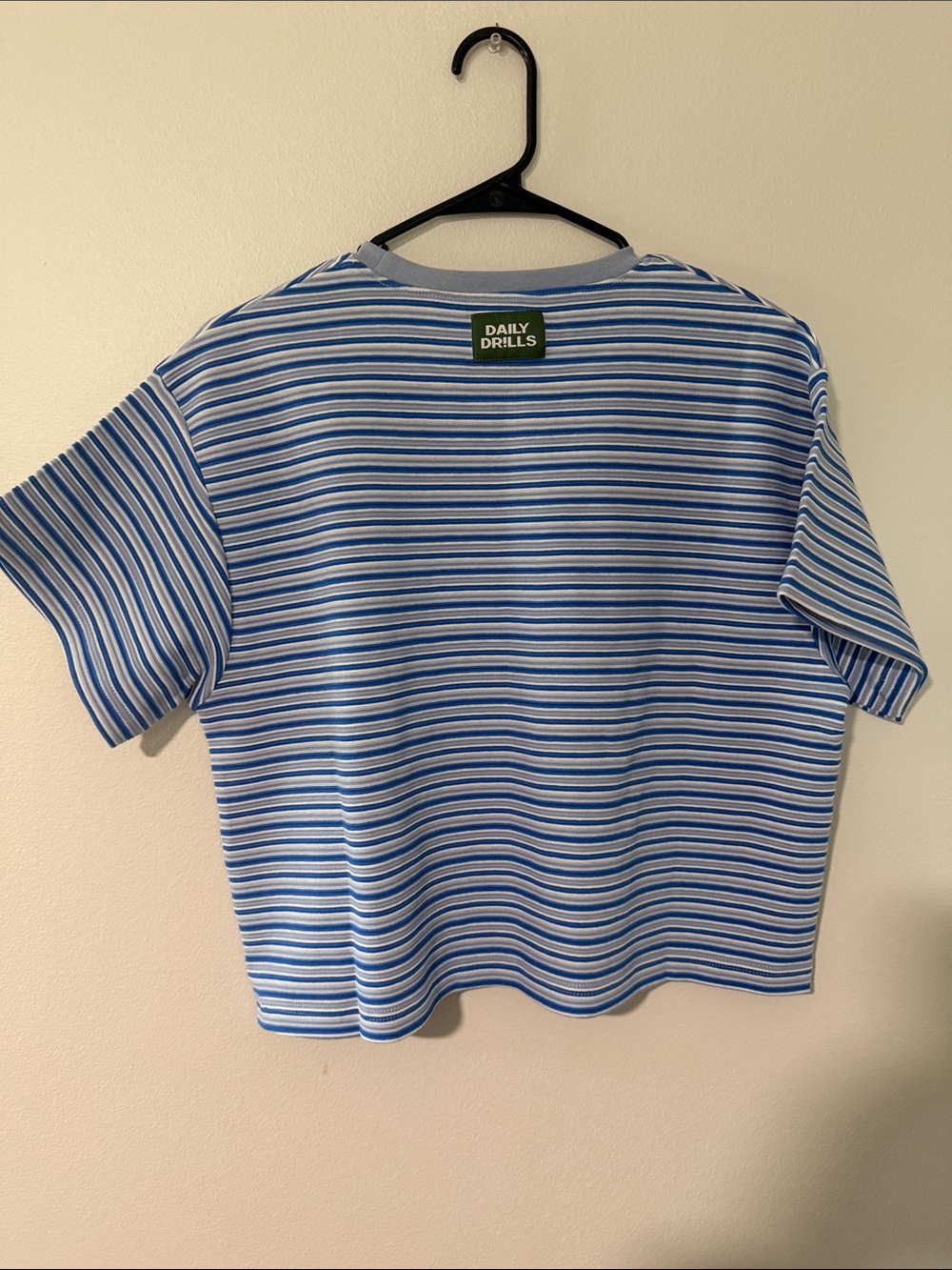 Daily Drills Ottoman Rib Relaxed Tee - Powder + Cobalt + Cream - Picture 2 of 4